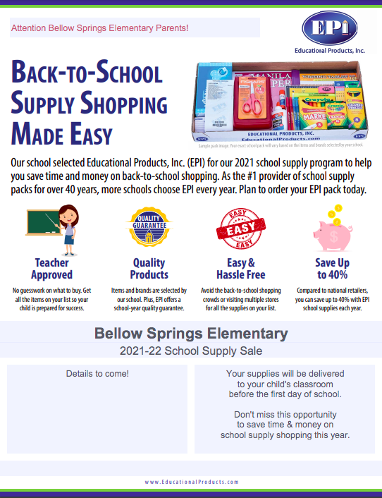 From the BSESPTA BacktoSchool Supply Shopping made Easy Bellows